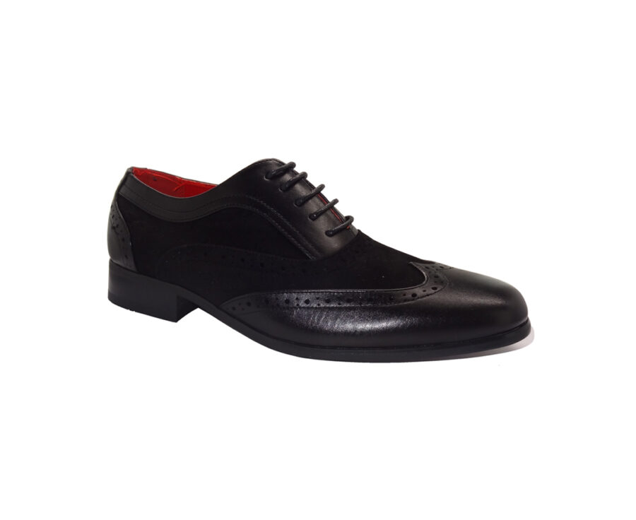 ROSSELLINI BORSALINO BLACK SUEDE AND PATENT LEATHER BROGUES