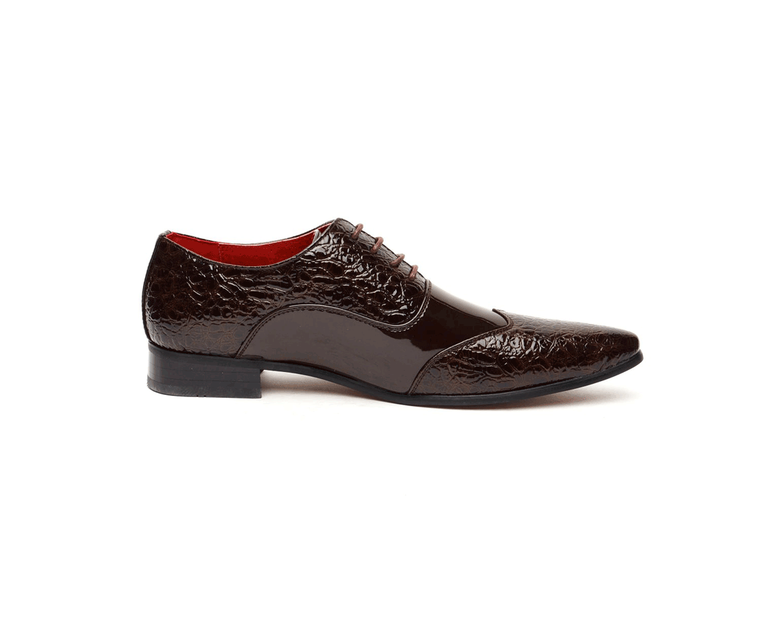 ITALIAN LACE UP POINTED BROGUES brown