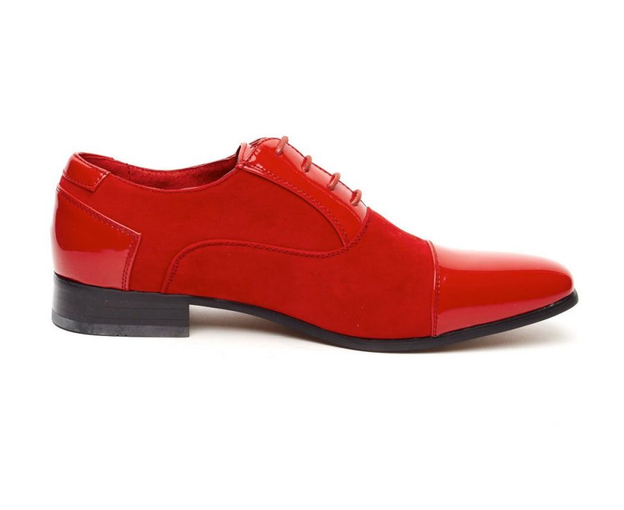 HARRY FAUX SHINY LEATHER POINTED RED
