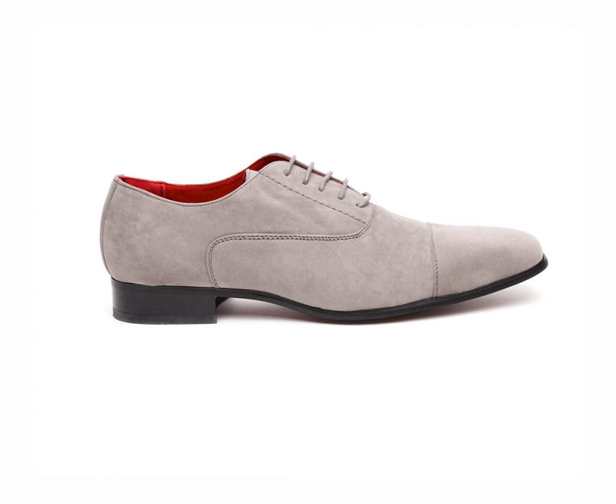 MENS FAUX SUEDE LACE-UP CASUAL SHOES ROSSELLINI MARIO GREY