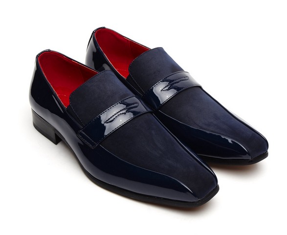 FORMAL PATENT SUEDE SLIP on shoes navy